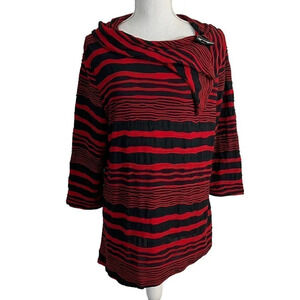 Thomas and Olivia Striped Draped Mock Neck Sweater Petite XL Pullover Blouse